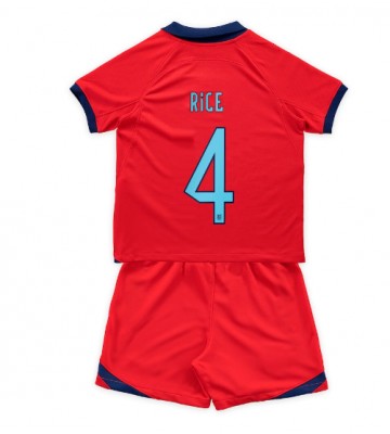 Maillot de foot Angleterre Declan Rice #4 Extérieur enfant Monde 2022 Manches Courte (+ pantalon court)